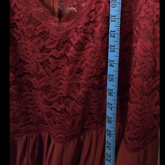 Nemidor Burgundy Lace Maxi  Bridesmaid Formal Gown Holiday Size 20 - Picture 10 of 15